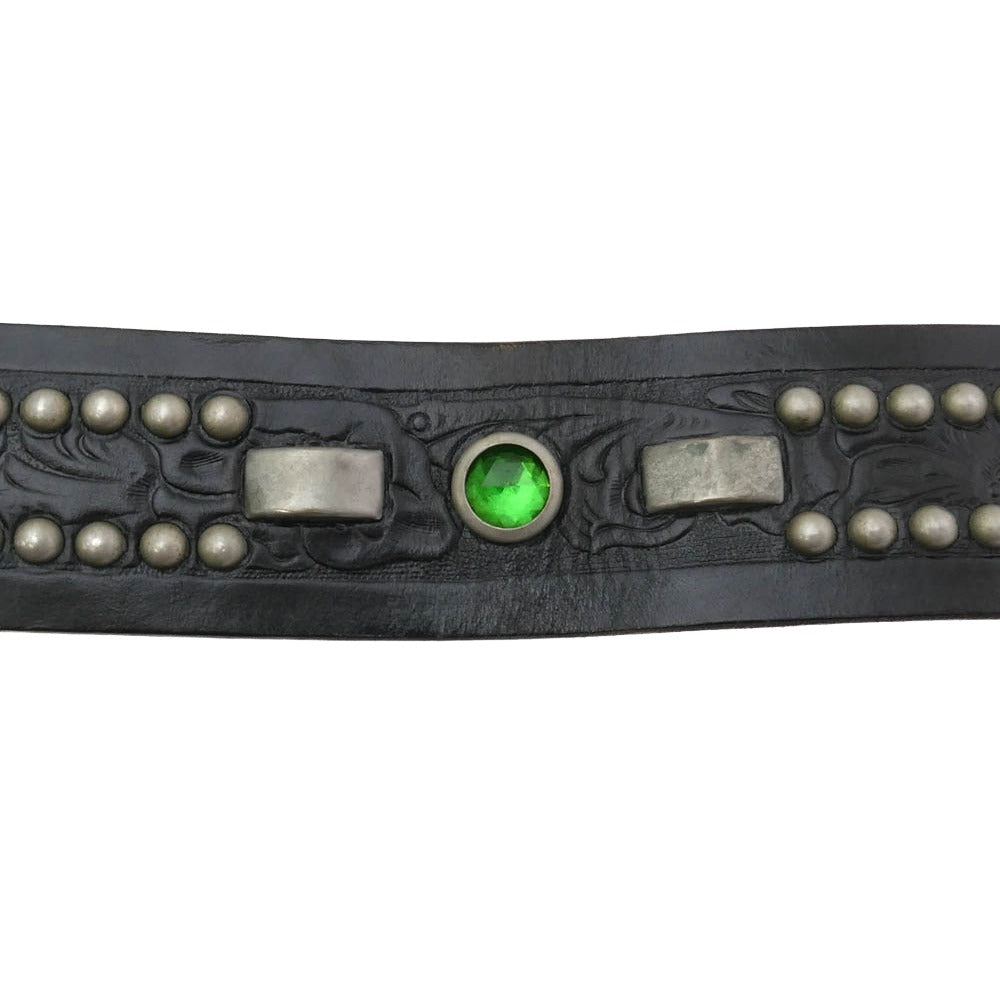 TENDERLOIN テンダーロイン K7純正レザーポーチ付属 HTC PORTER エイチティーシー ポーター トリプルネーム BELT スタッズ レザー ベルト ブラック系 ゴールド系 32inchi 32インチ【中古】