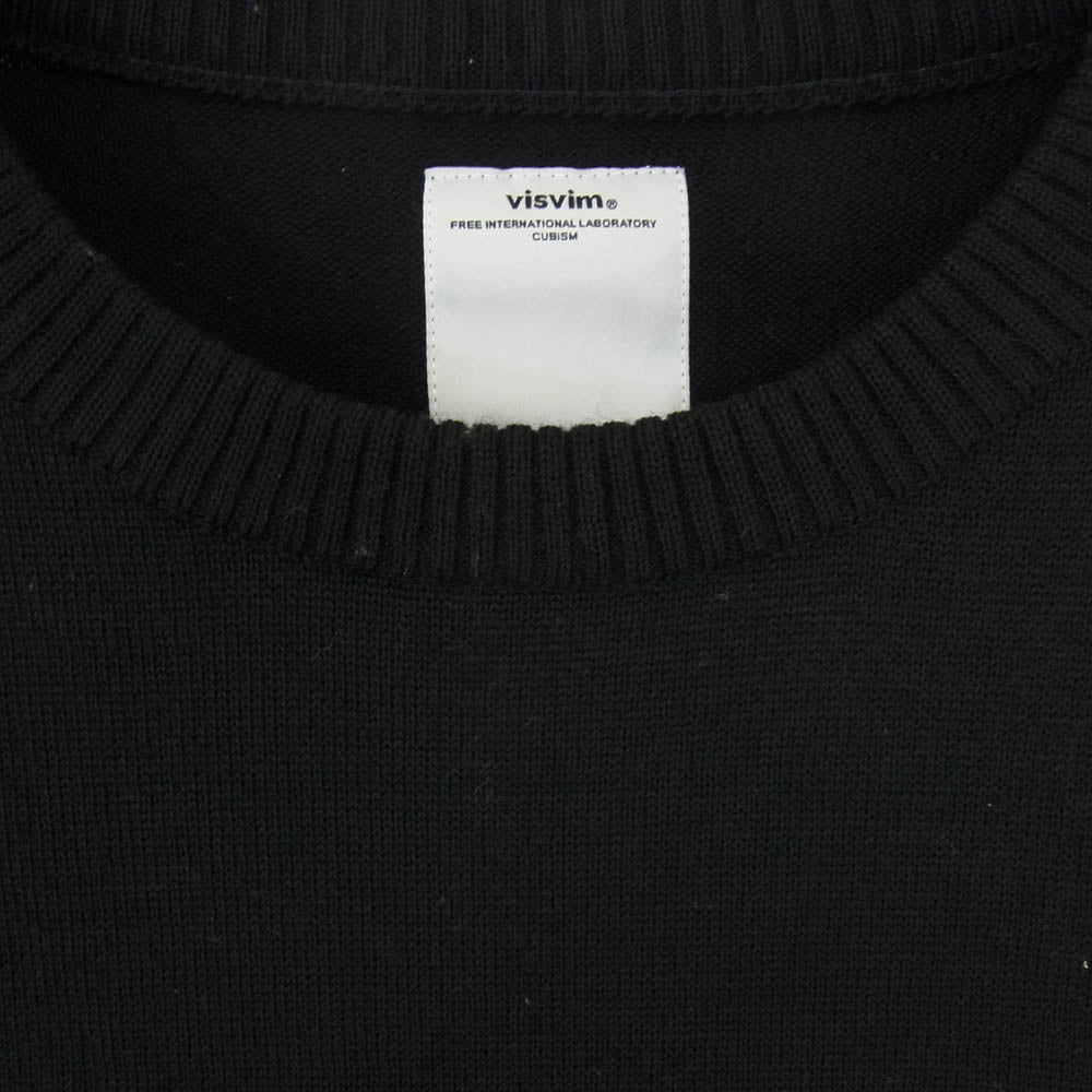 VISVIM ビズビム 17SS 0117105015005 フランス製 CREWNECK SWEATER R FR クルーネック セーター ウール100％ ブラック系 2【中古】