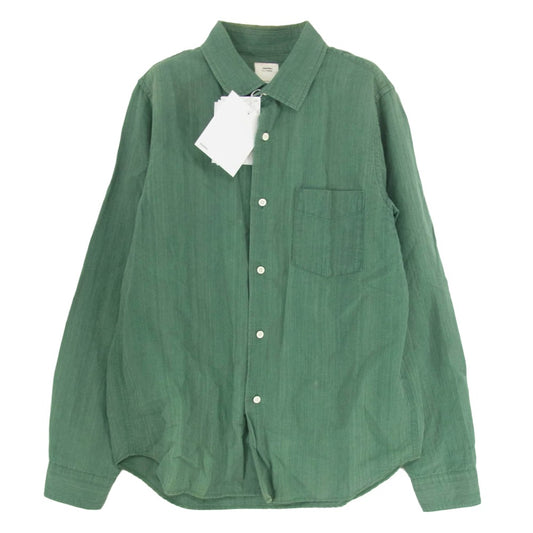 VISVIM ビズビム 18SS 0118105011021 JUMBO SHIRT L/S INDIGO SKEIN DYE GREEN ジャンボ シャツ ロングスリーブ インディゴ スケインダイ グリーン インディゴ染め 藍染 ビッグシルエット 長袖 シャツ グリーン系 2【中古】