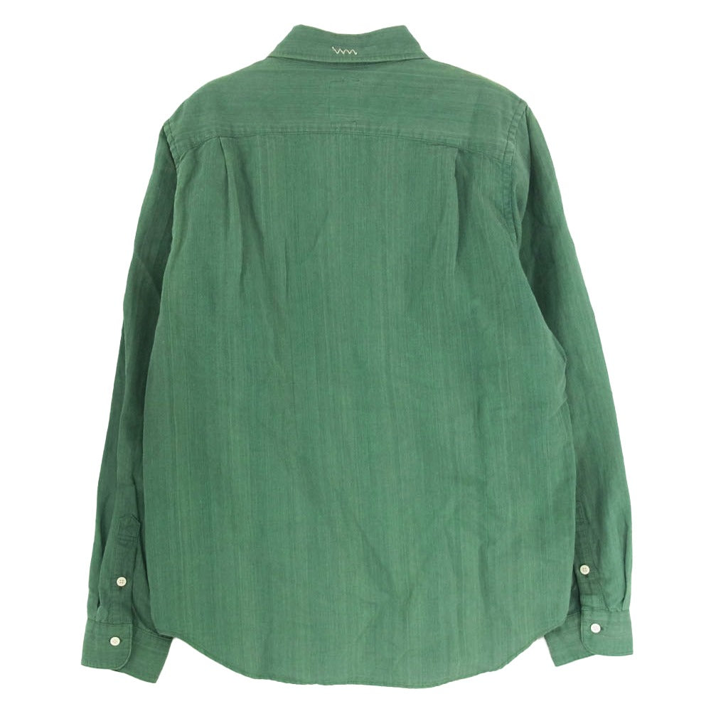VISVIM ビズビム 18SS 0118105011021 JUMBO SHIRT L/S INDIGO SKEIN DYE GREEN ジャンボ シャツ ロングスリーブ インディゴ スケインダイ グリーン インディゴ染め 藍染 ビッグシルエット 長袖 シャツ グリーン系 2【中古】