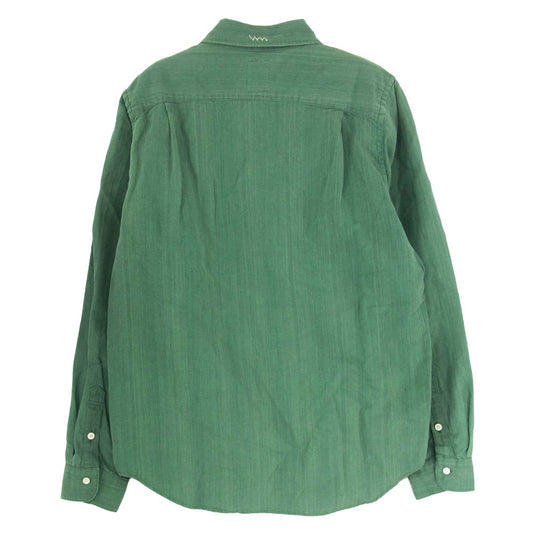 VISVIM ビズビム 18SS 0118105011021 JUMBO SHIRT L/S INDIGO SKEIN DYE GREEN ジャンボ シャツ ロングスリーブ インディゴ スケインダイ グリーン インディゴ染め 藍染 ビッグシルエット 長袖 シャツ グリーン系 2【中古】