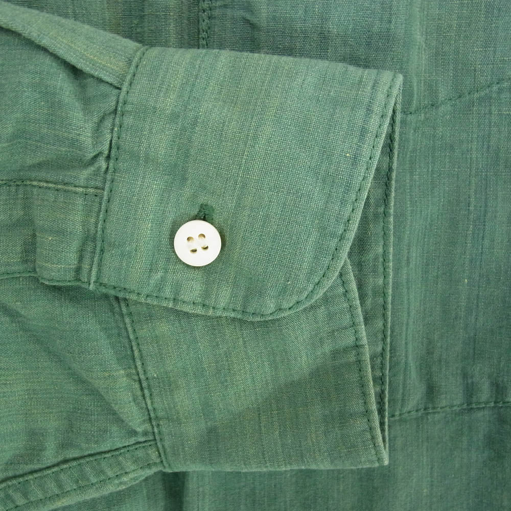 VISVIM ビズビム 18SS 0118105011021 JUMBO SHIRT L/S INDIGO SKEIN DYE GREEN ジャンボ シャツ ロングスリーブ インディゴ スケインダイ グリーン インディゴ染め 藍染 ビッグシルエット 長袖 シャツ グリーン系 2【中古】