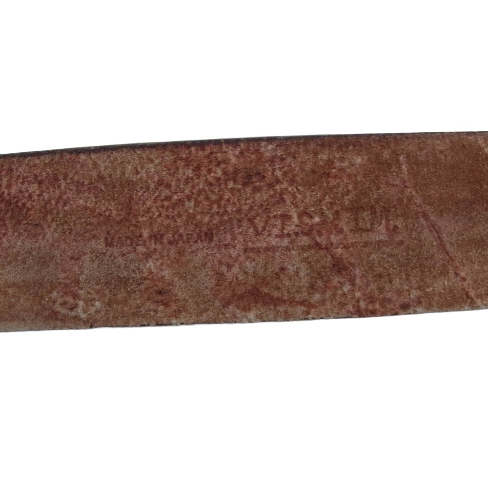 VISVIM ビズビム 13AW 0113203003007 YOGI BELT 50MM ヨギ ベルト 50ミリ スクエア バックル レザーベルト ブラウン系 34【中古】