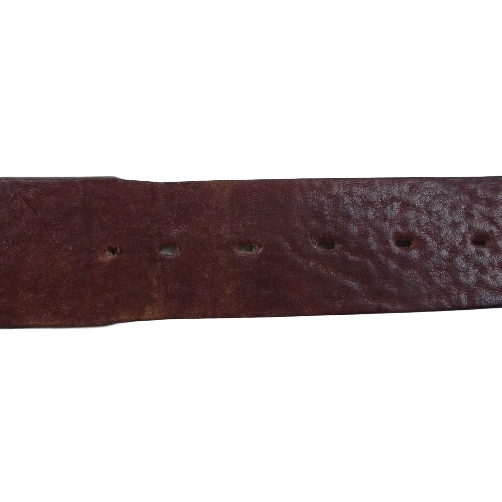 VISVIM ビズビム 13AW 0113203003007 YOGI BELT 50MM ヨギ ベルト 50ミリ スクエア バックル レザーベルト ブラウン系 34【中古】