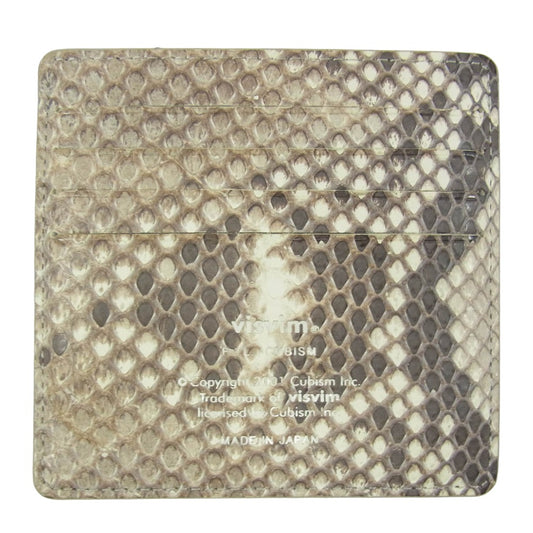 VISVIM ビズビム 0121403003007 CARD CASE SNAKE SKIN NATURAL スネーク スキン カードケース ブラウン系【極上美品】【中古】
