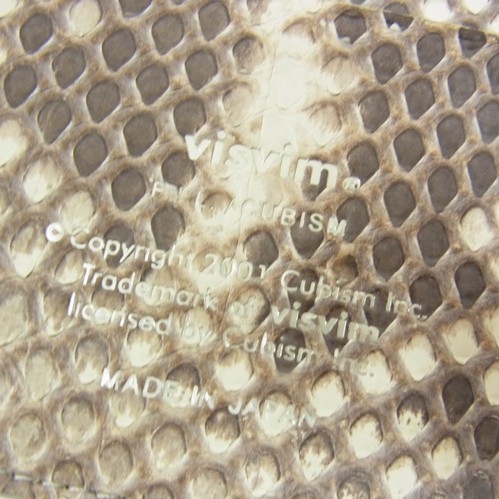 VISVIM ビズビム 0121403003007 CARD CASE SNAKE SKIN NATURAL スネーク スキン カードケース ブラウン系【極上美品】【中古】