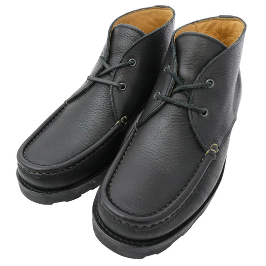 Paraboot パラブーツ 226937 正規品証明書付 MAINE ROCADE メーヌ ロカド モカシン チャッカブーツ 本革 レザー シューズ ブラック系 ライトブラウン系 43【中古】