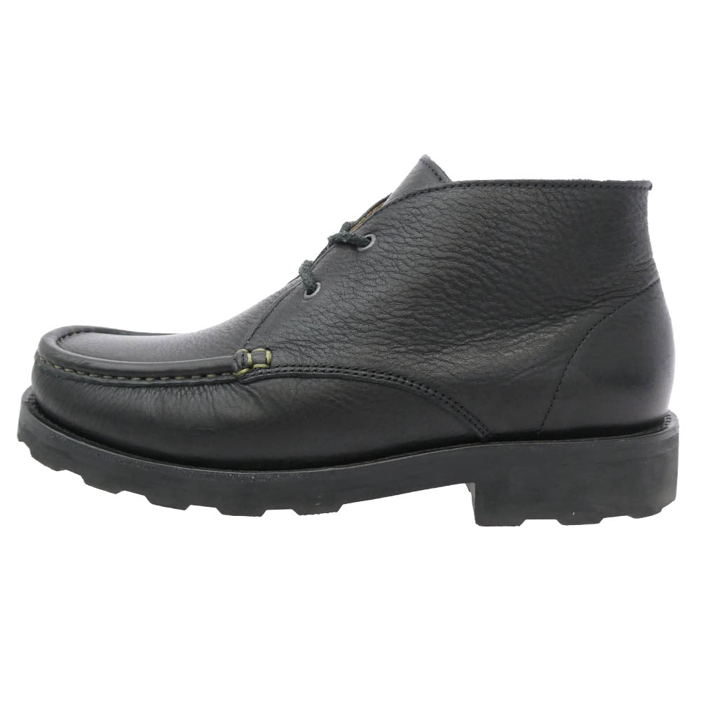 Paraboot パラブーツ 226937 正規品証明書付 MAINE ROCADE メーヌ ロカド モカシン チャッカブーツ 本革 レザー シューズ ブラック系 ライトブラウン系 43【中古】