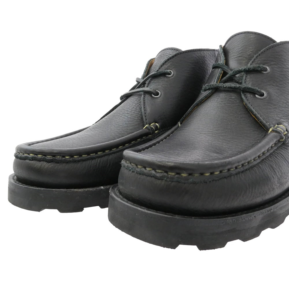 Paraboot パラブーツ 226937 正規品証明書付 MAINE ROCADE メーヌ ロカド モカシン チャッカブーツ 本革 レザー シューズ ブラック系 ライトブラウン系 43【中古】