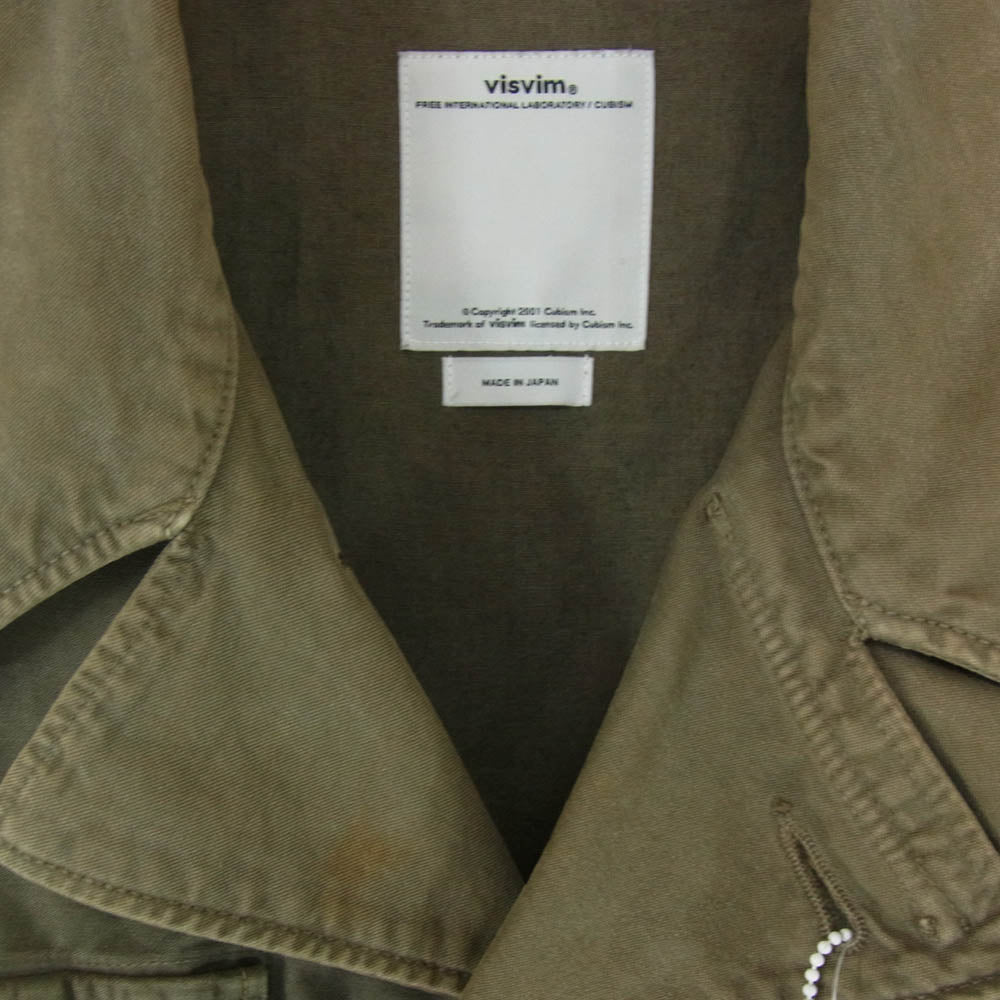 VISVIM ビズビム 16SS 0116105013028 ACHSE JKT DMGD CHINO アクス ジャケット ステンシルHAND PAINTナンバリング 硫化染 加工 ミリタリー ジャケット カーキ系 2【美品】【中古】