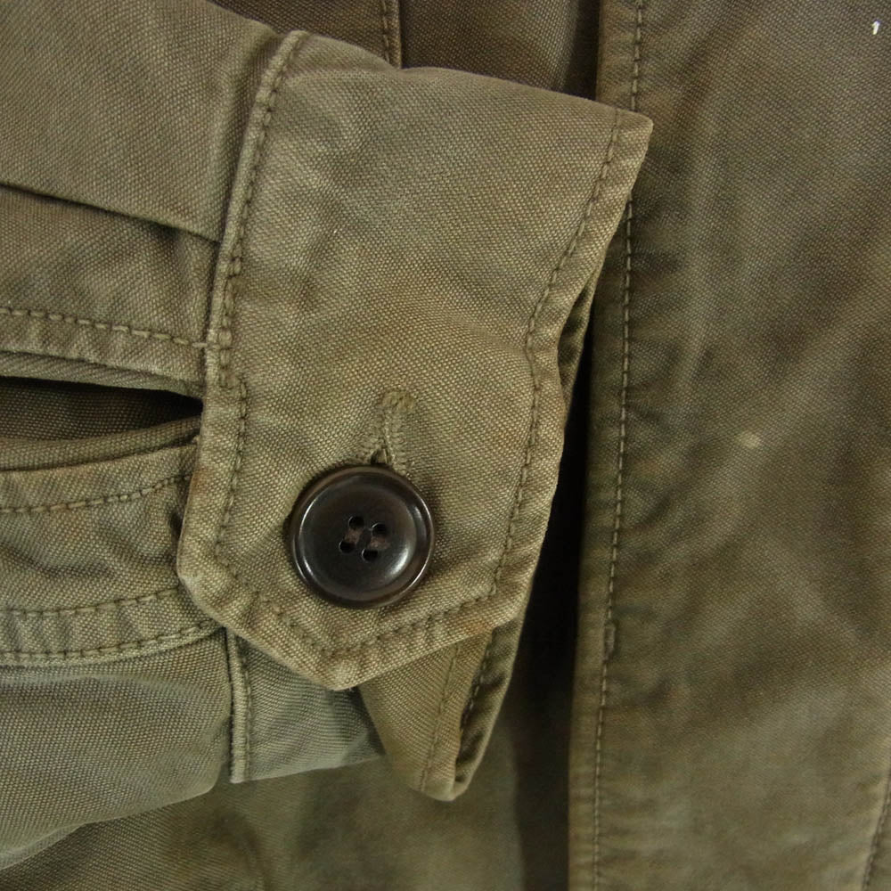 VISVIM ビズビム 16SS 0116105013028 ACHSE JKT DMGD CHINO アクス ジャケット ステンシルHAND PAINTナンバリング 硫化染 加工 ミリタリー ジャケット カーキ系 2【美品】【中古】