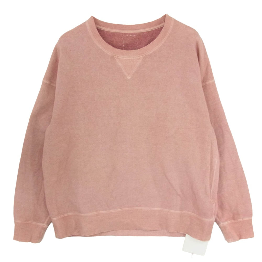 VISVIM ビズビム 22AW 0122205010010 JUMBO SB SWEAT L/S (U.D.) GARMENT DYE DAMAGED 加工 ジャンボ クルーネック スウェット 長袖 ガーメントダイ ユーズド加工 レッド系 2【極上美品】【中古】
