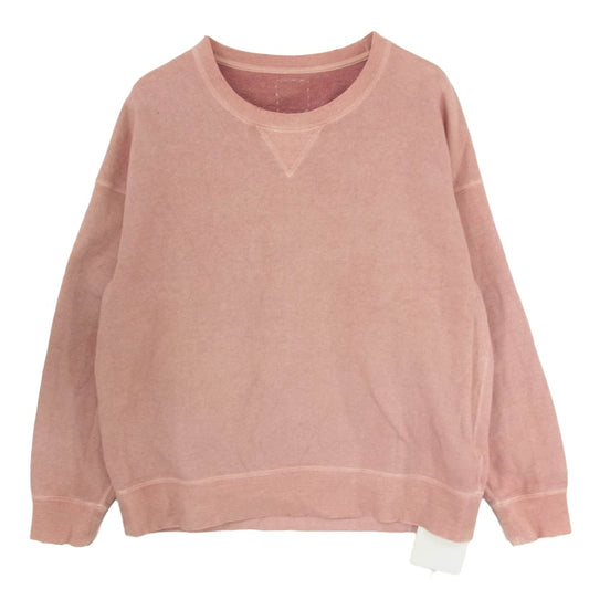 VISVIM ビズビム 22AW 0122205010010 JUMBO SB SWEAT L/S (U.D.) GARMENT DYE DAMAGED 加工 ジャンボ クルーネック スウェット 長袖 ガーメントダイ ユーズド加工 レッド系 2【極上美品】【中古】