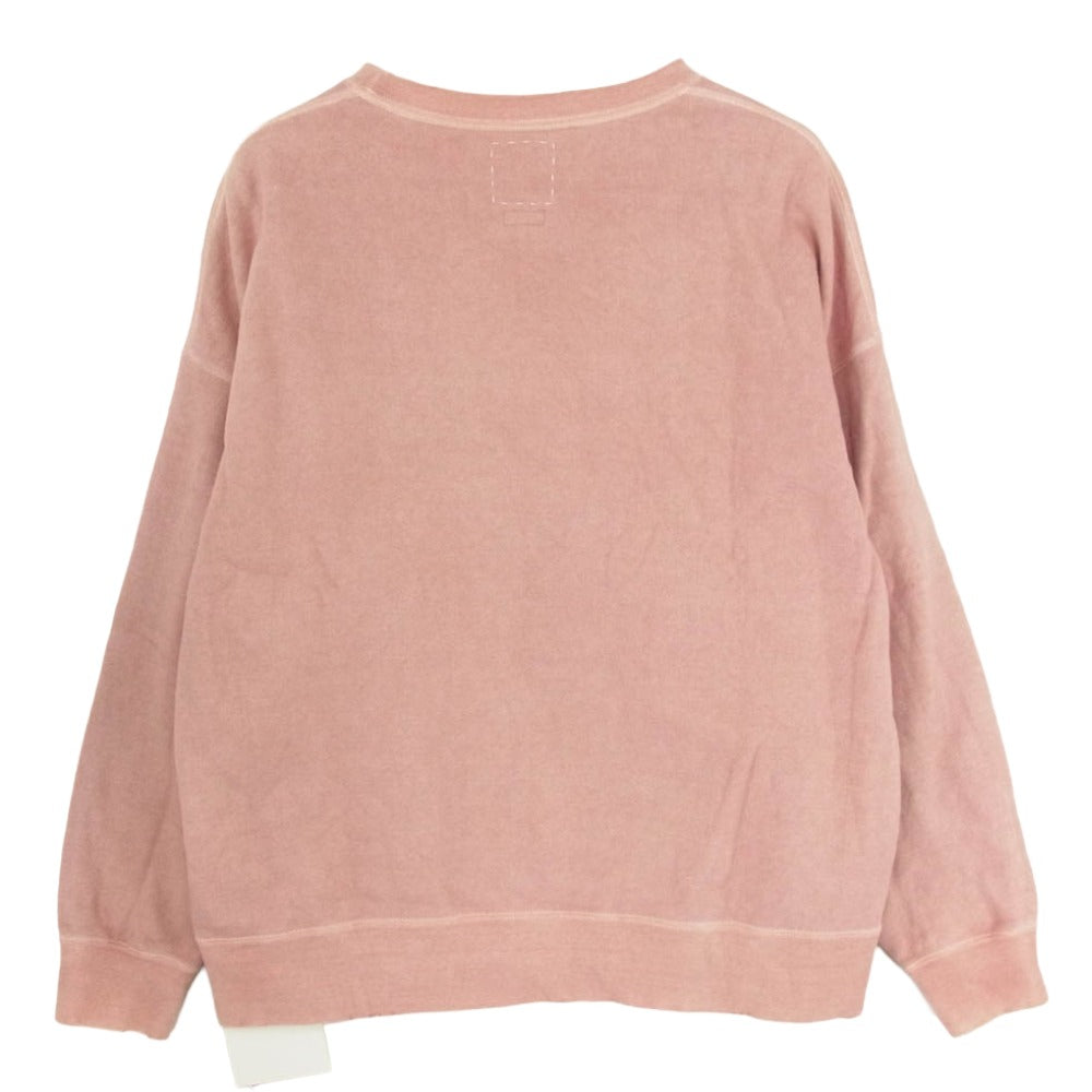 VISVIM ビズビム 22AW 0122205010010 JUMBO SB SWEAT L/S (U.D.) GARMENT DYE DAMAGED 加工 ジャンボ クルーネック スウェット 長袖 ガーメントダイ ユーズド加工 レッド系 2【極上美品】【中古】