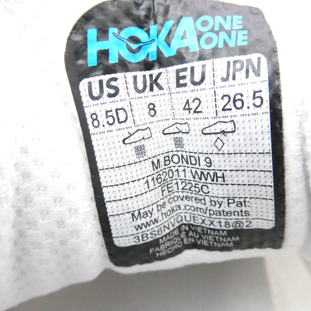HOKA ONE ONE ホカ オネオネ 1162011 M BONDAI 9 ボンダイ9 スニーカー ホワイト系 26.5cm【中古】