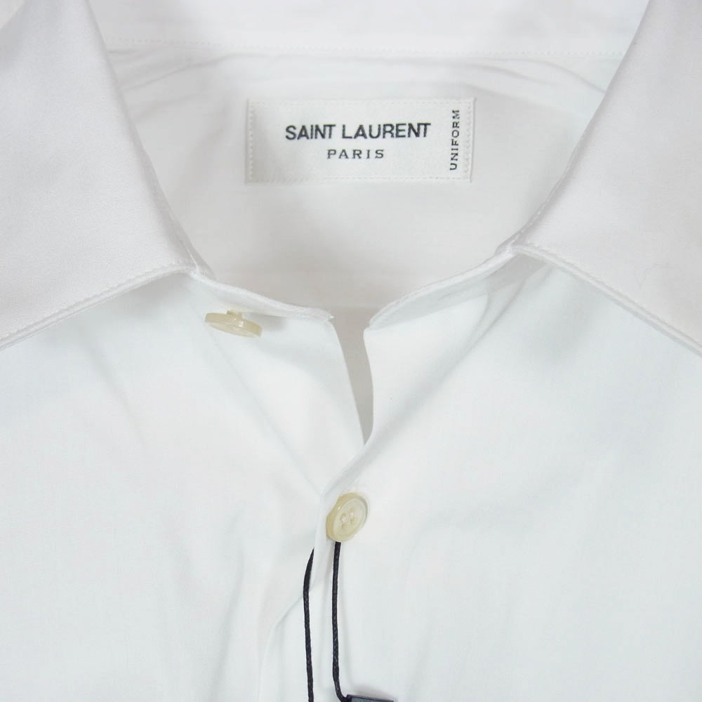 SAINT LAURENT サンローラン 638427 Y217W ユニフォーム プレーン 長袖 ドレスシャツ ホワイト系 37【中古】