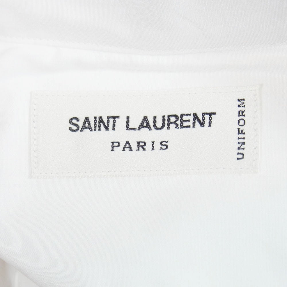 SAINT LAURENT サンローラン 638427 Y217W ユニフォーム プレーン 長袖 ドレスシャツ ホワイト系 37【中古】