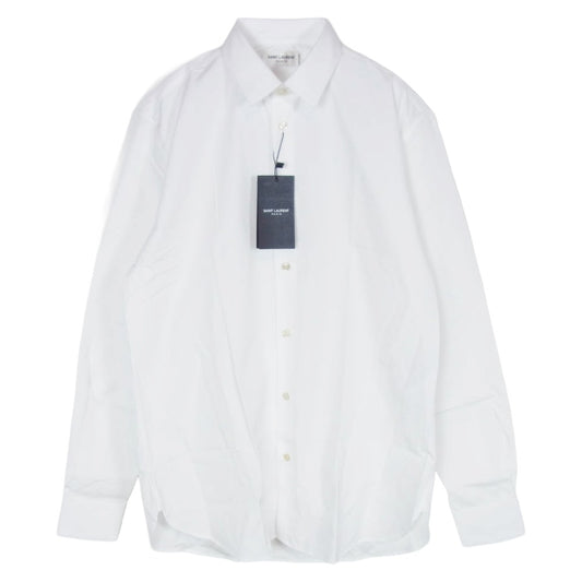 SAINT LAURENT サンローラン 638427 Y217W ユニフォーム プレーン 長袖 ドレスシャツ ホワイト系 37【美品】【中古】