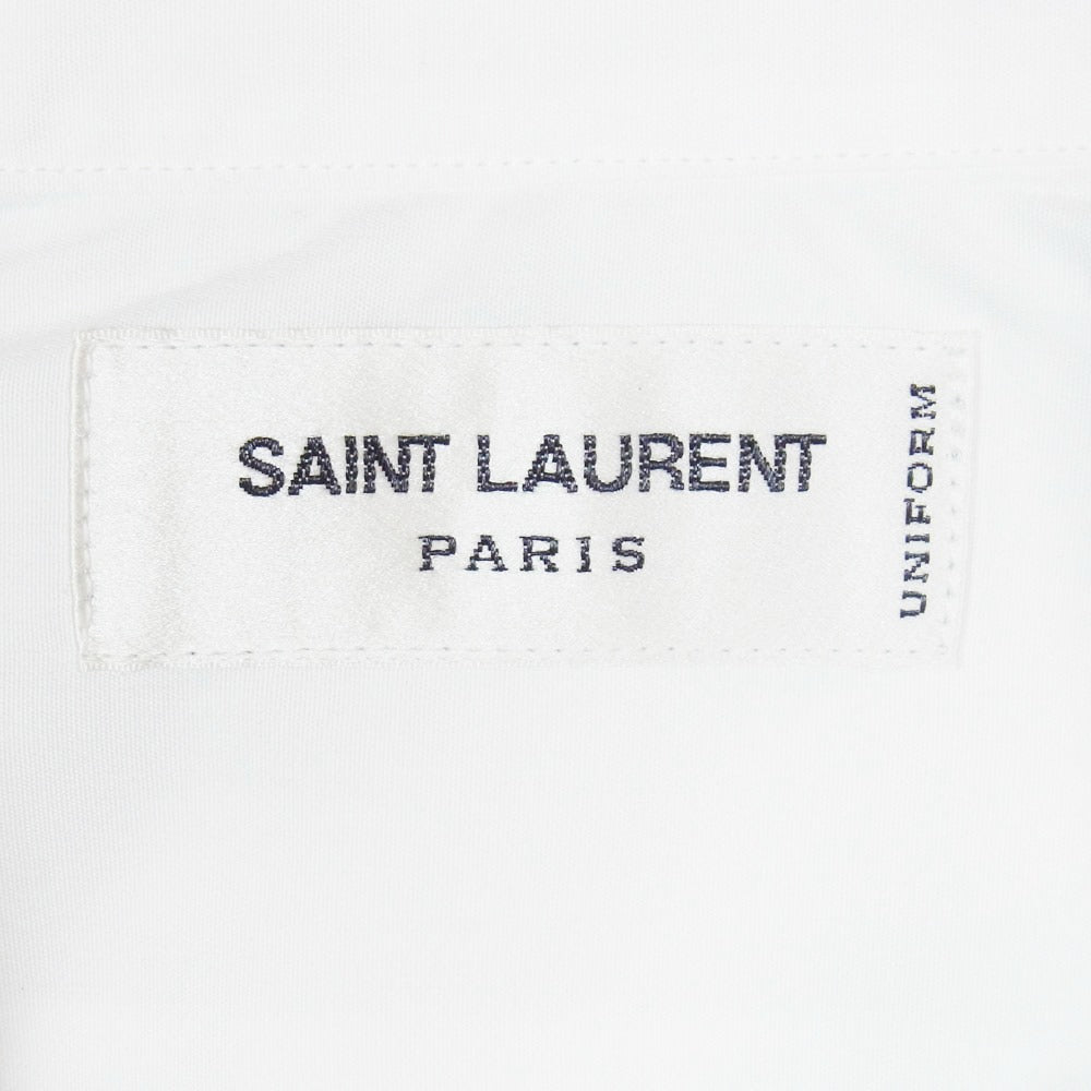 SAINT LAURENT サンローラン 638427 Y217W ユニフォーム プレーン 長袖 ドレスシャツ ホワイト系 37【美品】【中古】