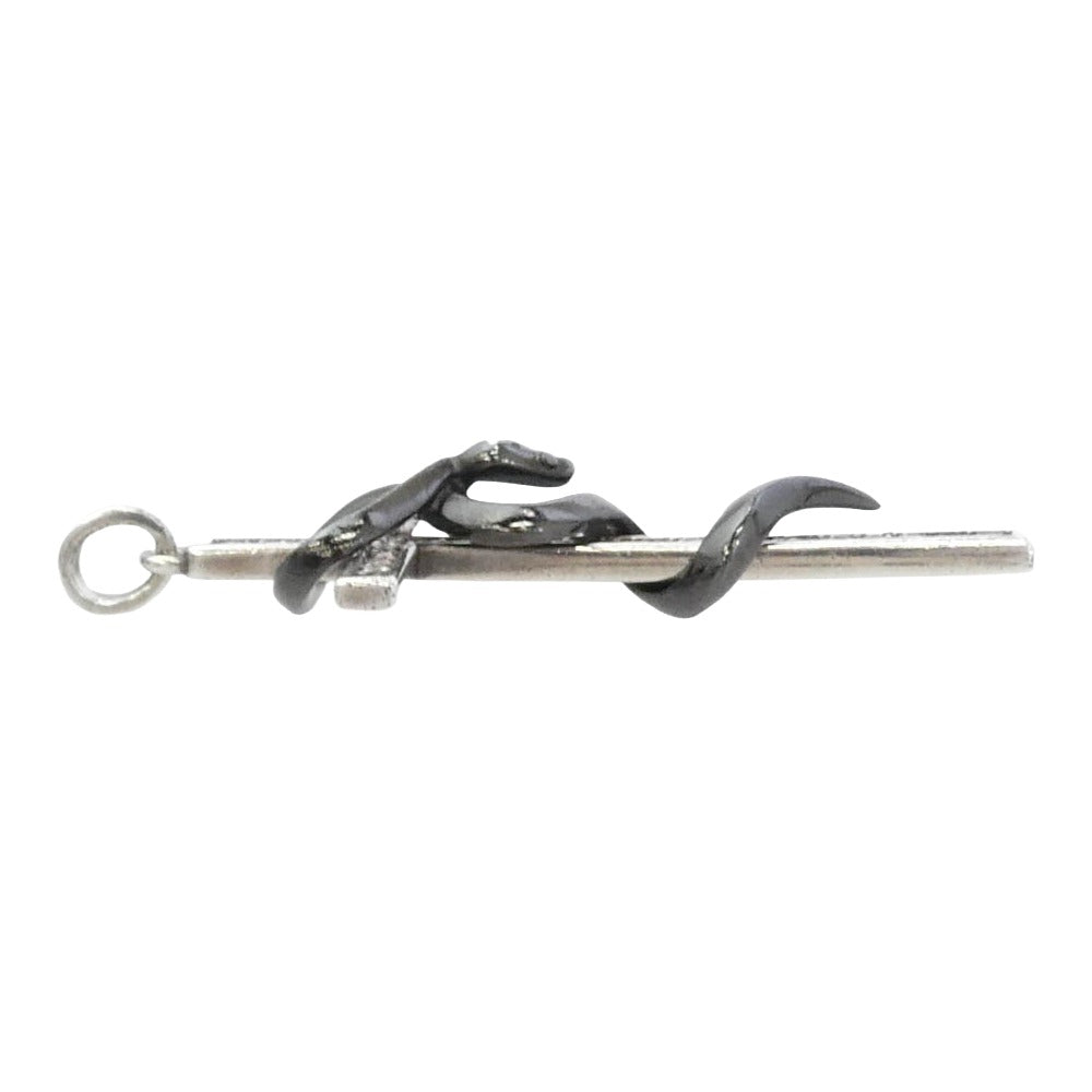 PUERTA DEL SOL プエルタデルソル PE775BKD シルバー950 スネーク&クロス ダイヤモンド ペンダント ネックレス ブラック系 シルバー系【中古】