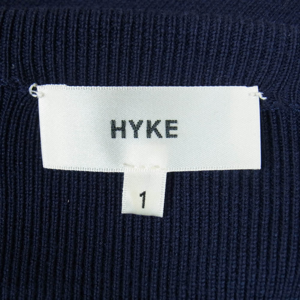 HYKE ハイク ボンディング加工 ニット 切替 ワンピース ネイビー系 1【中古】