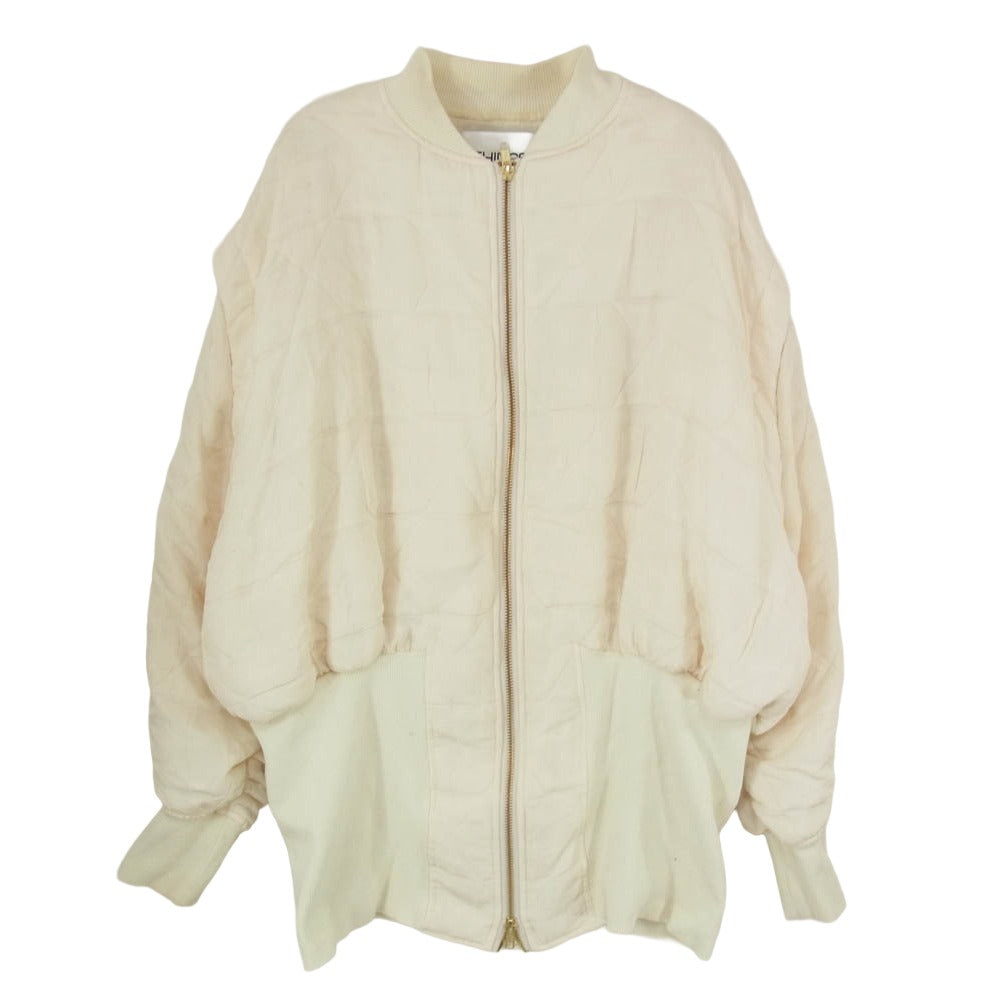 シングスザットマター 0582TM0190P ORIGINAL JACQUARD MA-1 BLOUSON キルティング リブ ロングブルゾン ジャケット オフホワイト系 F【中古】