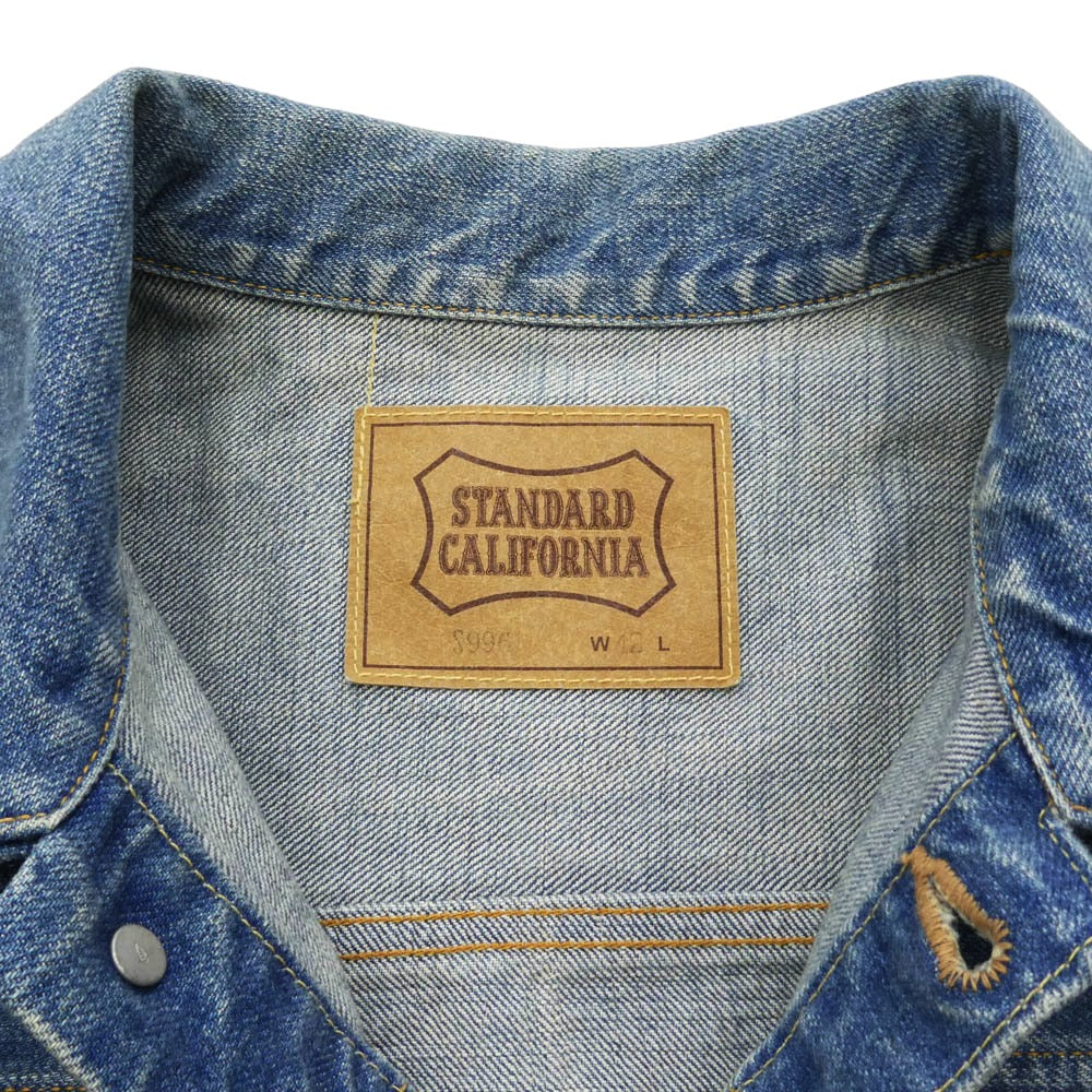 STANDARD CALIFORNIA スタンダードカリフォルニア SD Denim Jacket S996 Vintage Wash デニムジャケット ビンテージウォッシュ インディゴブルー系 W42【美品】【中古】