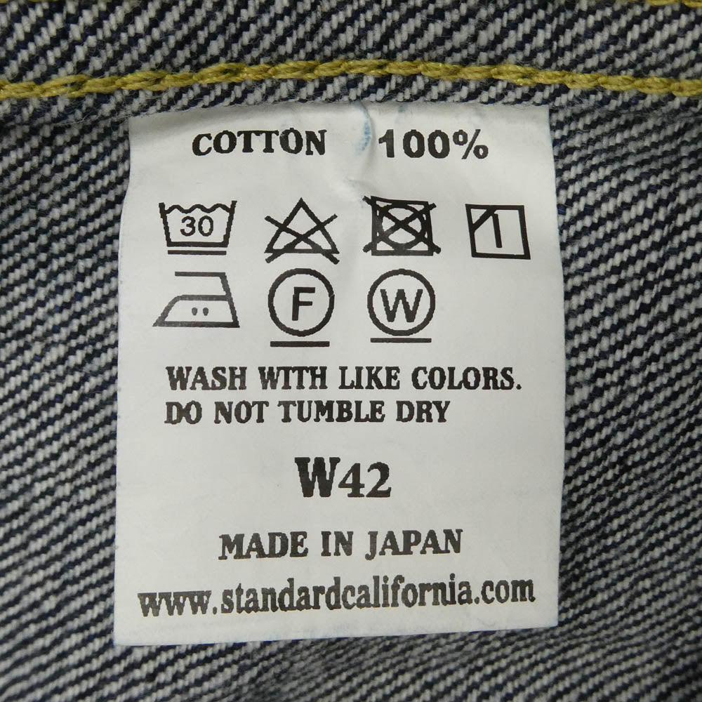 STANDARD CALIFORNIA スタンダードカリフォルニア 2026年モデル SD Denim Jacket S996 WW II One Wash デニムジャケット ワンウォッシュ インディゴブルー系 W42【極上美品】【中古】
