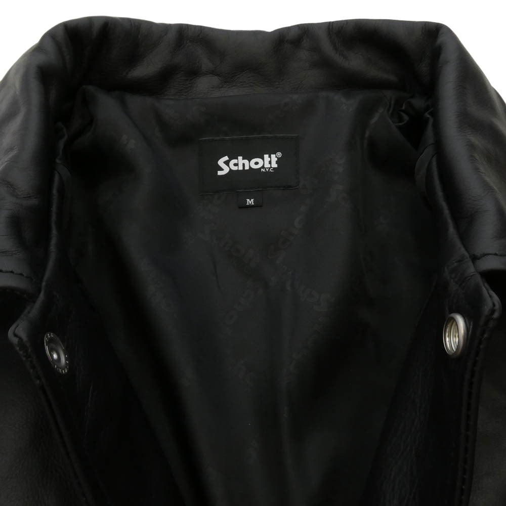 schott ショット 7825950054 LEATHER COACH JACKET クローム鞣し カウレザー コーチジャケット ブラック系 M【美品】【中古】