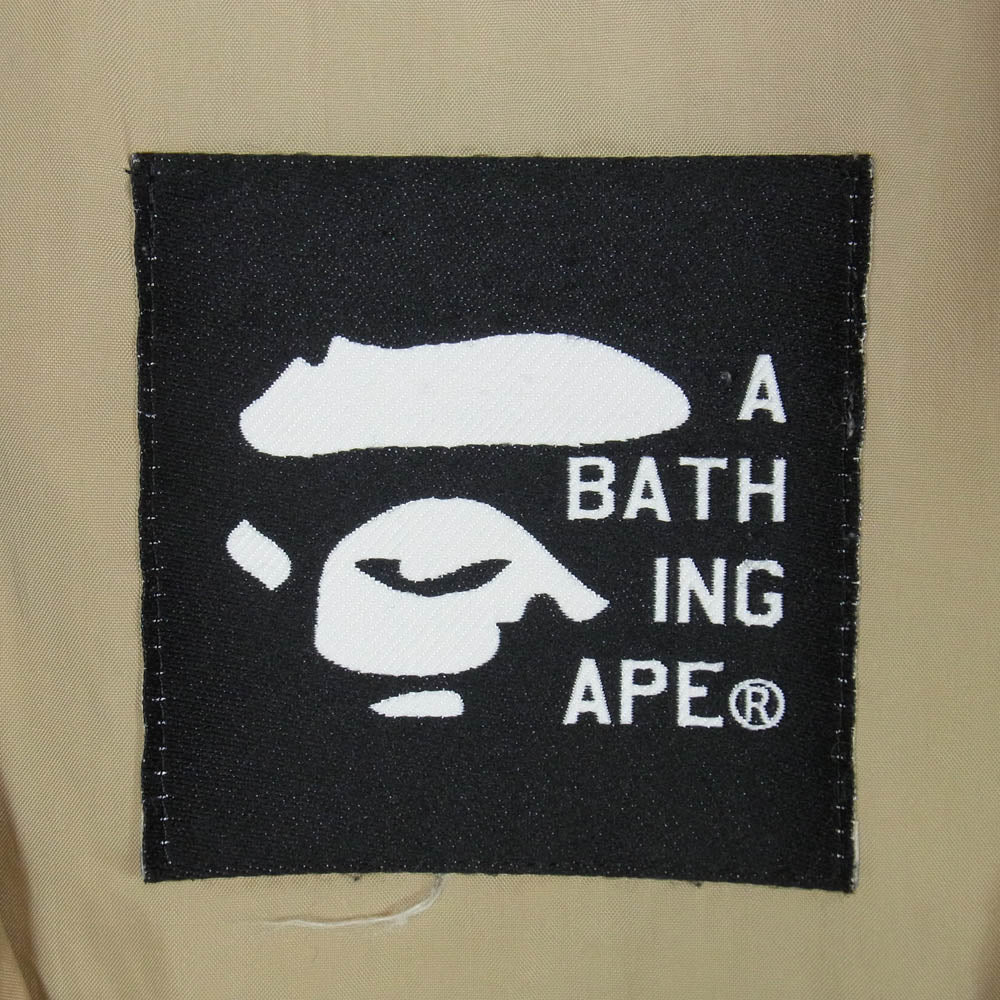 A BATHING APE アベイシングエイプ 90s 猿顔ステッチ 中綿 ジャケット ブルゾン ベージュ系 表記無し【中古】
