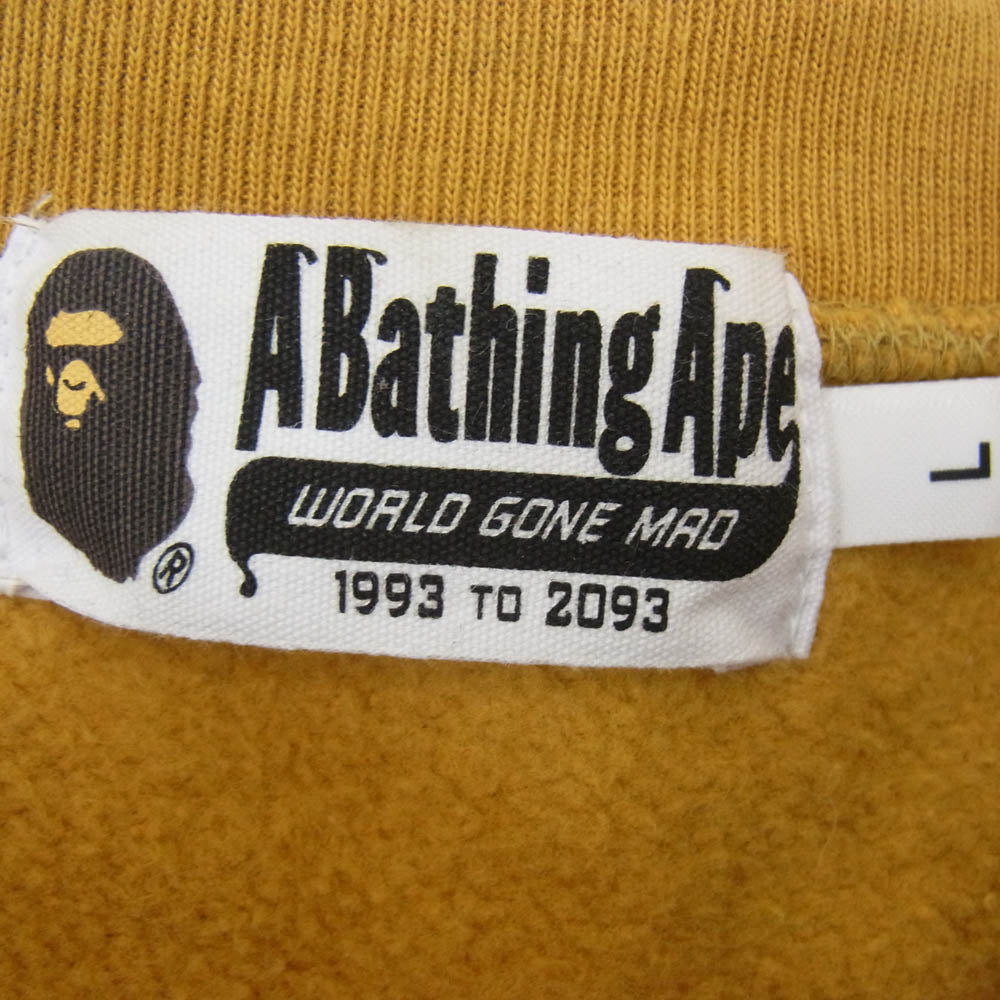 A BATHING APE アベイシングエイプ 1ST CAMO SHARK CREWNECK ファーストカモ シャーク クルーネック スウェット ショルダー WGM ワッペン イエローカモ ブラウン系 L【中古】