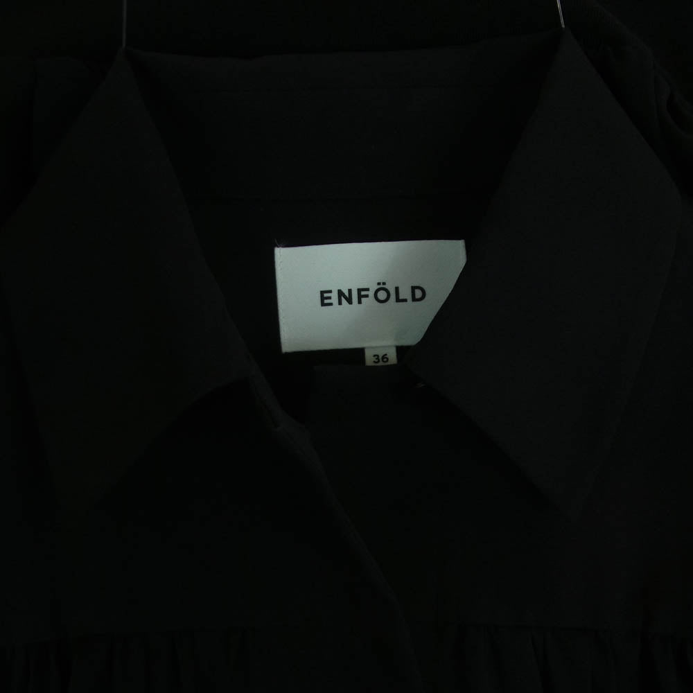 ENFOLD エンフォルド 300IA230-0651 BLOUSON ギャザー ブルゾン 中国製 ブラック系 36【中古】