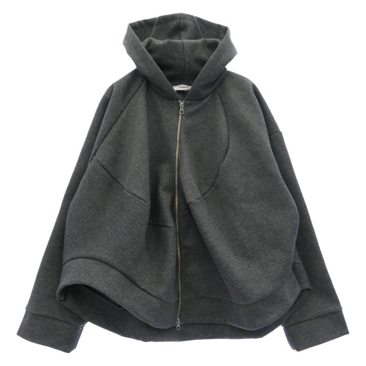 ENFOLD エンフォルド 300IA280-2771 CIRCLE SOLID HOODIE サークル ソリッド フーディー ジップアップ パーカー グレー系 38【中古】
