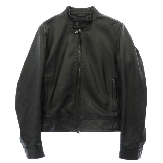 EMMETI エンメティ 24-18-0351-832 BEAMS別注 JURI ユリ ラムスキン レザー シングル ライダース ジャケット ブラック系 46【中古】