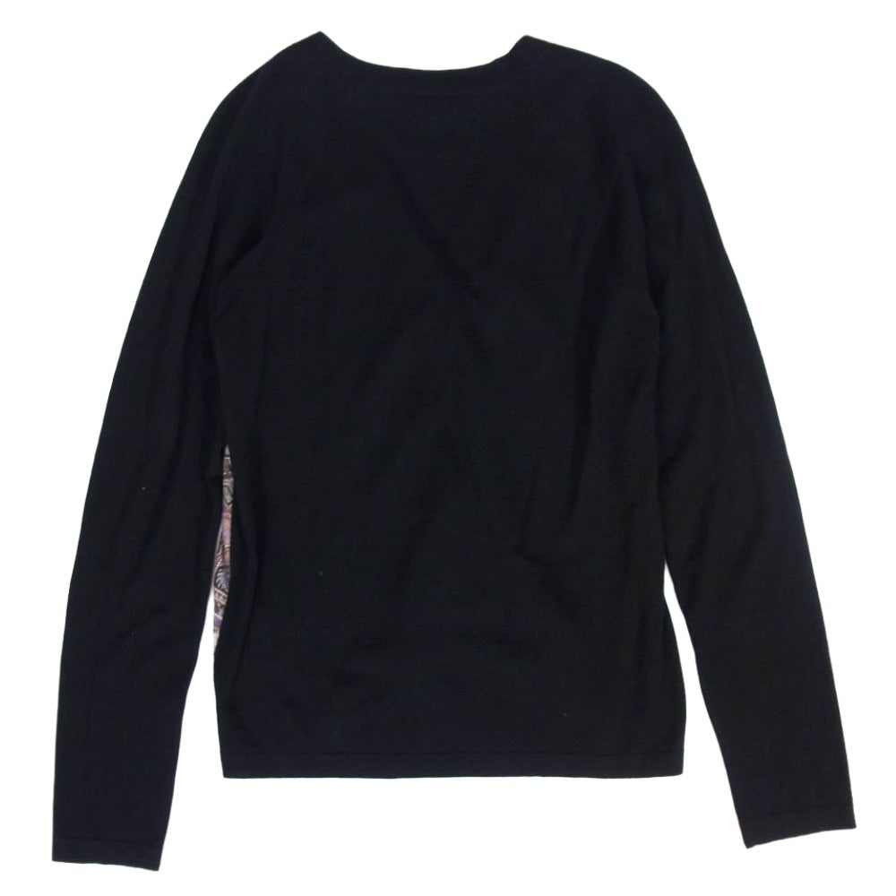 ETRO エトロ イタリア製 総柄 シルク カーディガン ブラック系 42【中古】