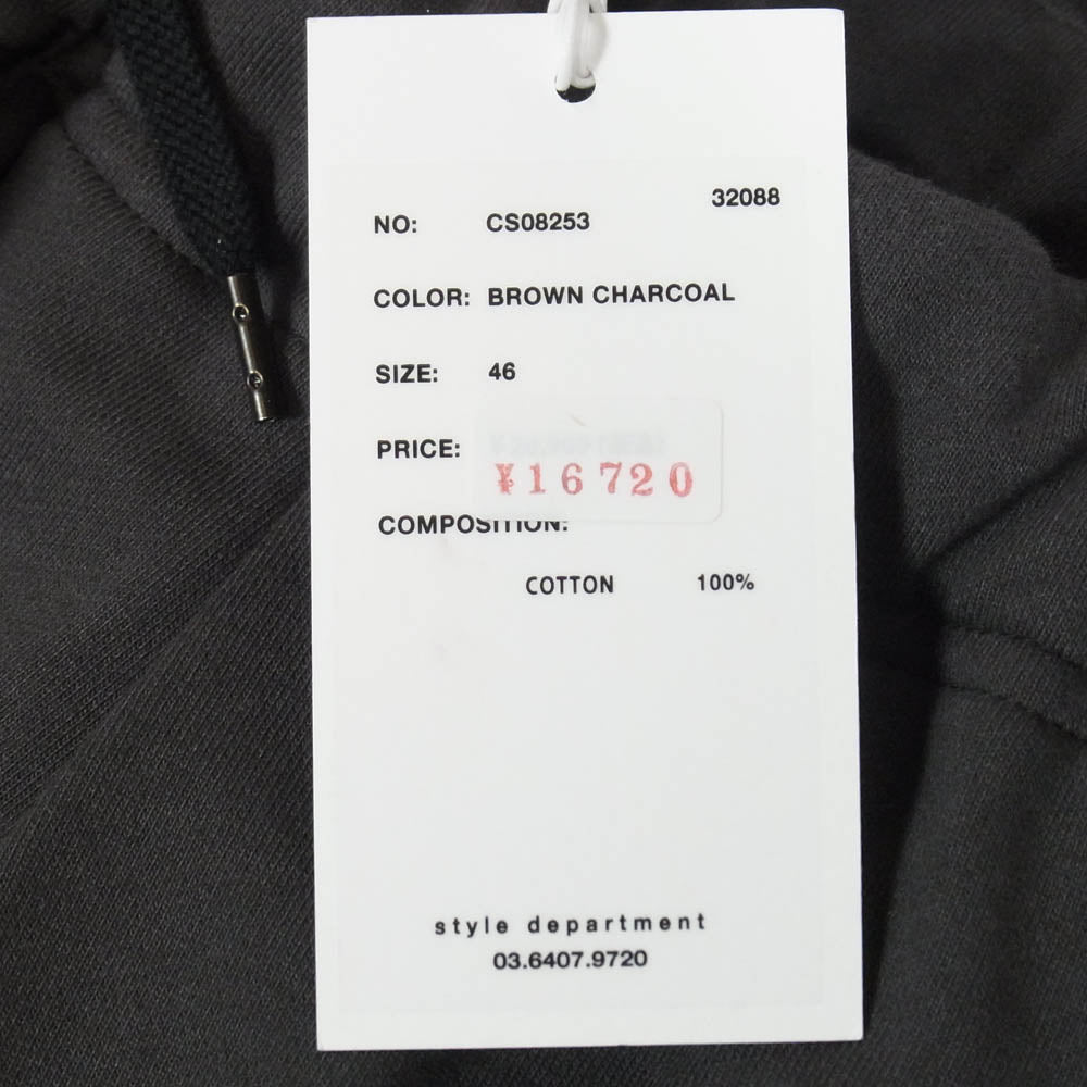 STILL BY HAND スティルバイハンド CS08253 Cotton Jersey Wide Pants コットン ジャージー ワイド パンツ BROWNCHARCOAL 46【美品】【中古】