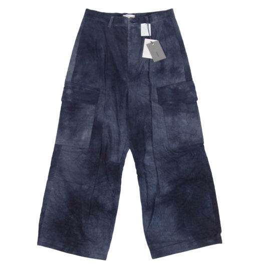 kontor コントール 25AW KON-PT05253 Corduroy wide cargo pant 龍染 コーデュロイ ワイド カーゴ パンツ ネイビー系 1【美品】【中古】