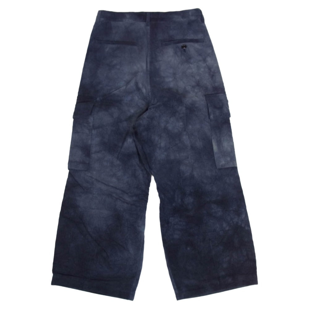 kontor コントール 25AW KON-PT05253 Corduroy wide cargo pant 龍染 コーデュロイ ワイド カーゴ パンツ ネイビー系 1【美品】【中古】