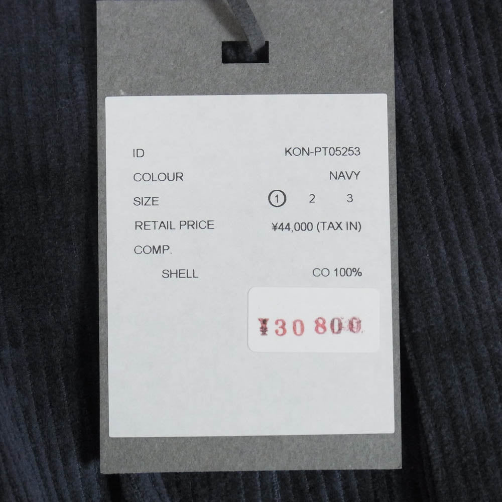 kontor コントール 25AW KON-PT05253 Corduroy wide cargo pant 龍染 コーデュロイ ワイド カーゴ パンツ ネイビー系 1【美品】【中古】