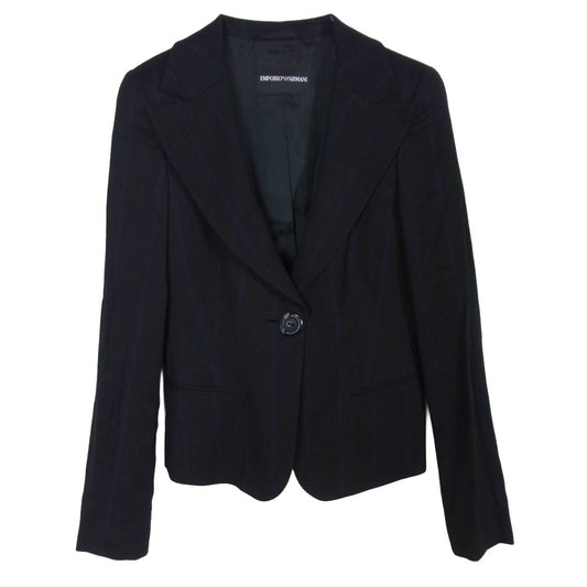 Emporio Armani エンポリオ・アルマーニ 1B ピークドラペル テーラード ジャケット　 ブラック系 38【中古】