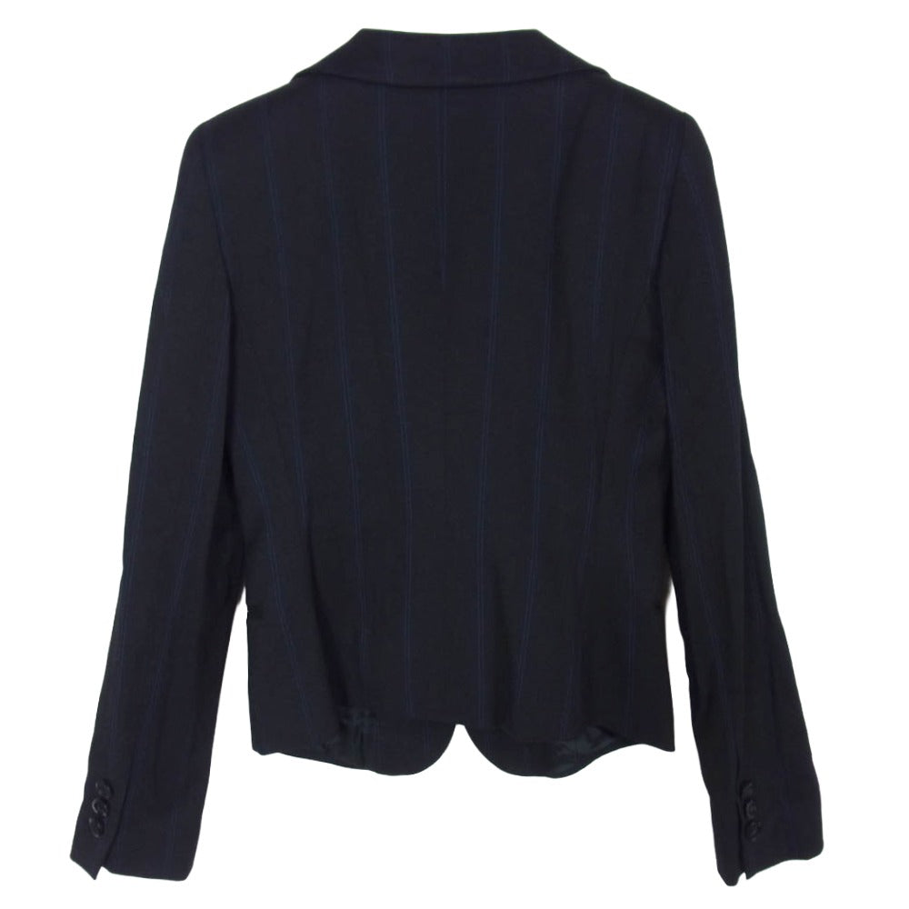 Emporio Armani エンポリオ・アルマーニ 1B ピークドラペル テーラード ジャケット　 ブラック系 38【中古】