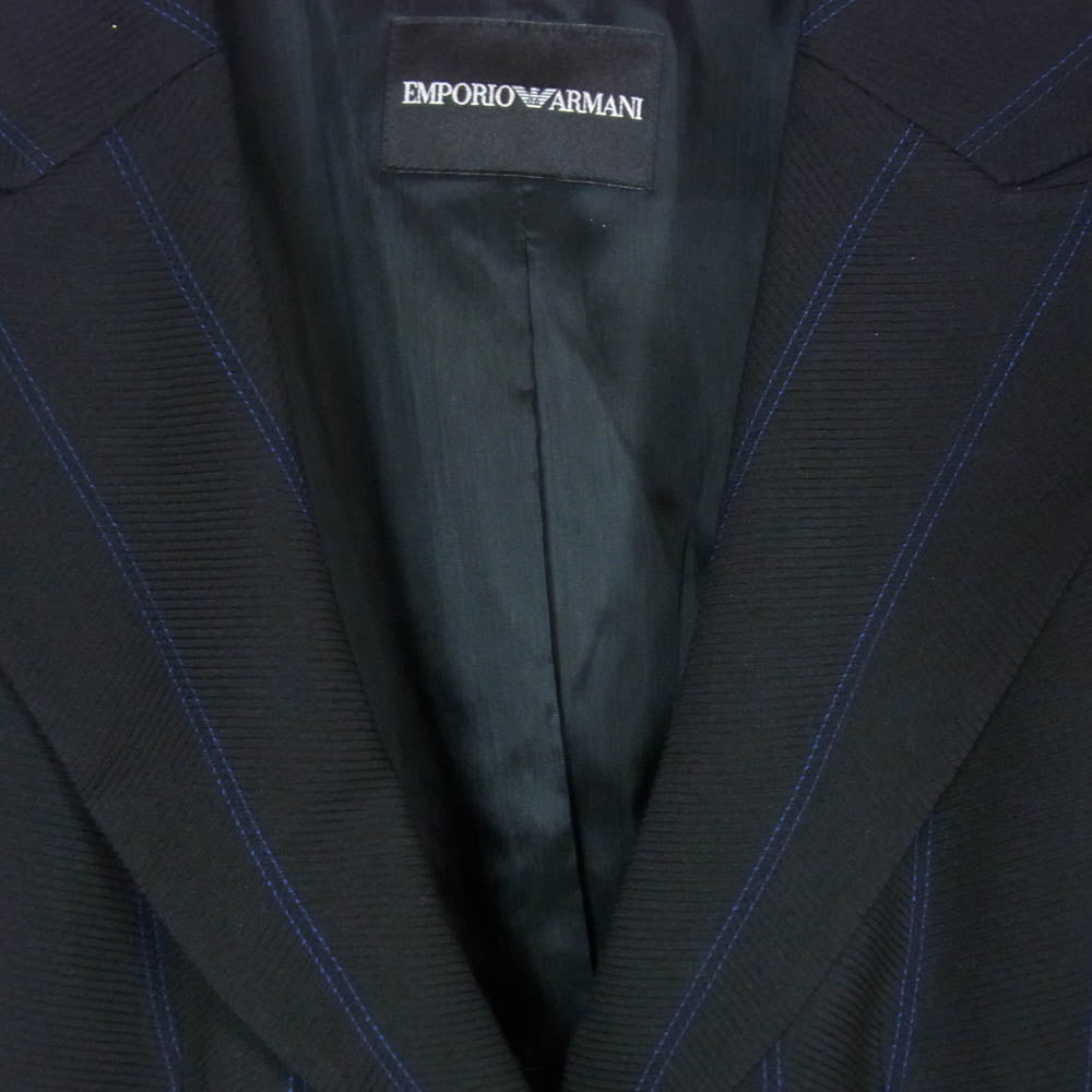 Emporio Armani エンポリオ・アルマーニ 1B ピークドラペル テーラード ジャケット　 ブラック系 38【中古】