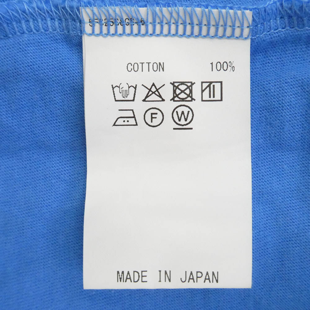 エスエフシー 24SS Stripes For Creative ストライプ フォー クリエイティブ SUPER BIG FLAT POCKET TEE ロゴ 刺繍 半袖 Tシャツ ブルー系 L【中古】