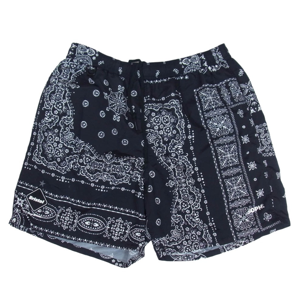 F.C.R.B. エフシーアールビー 21SS FCRB-210043 F.C.Real Bristol FCRB エフシーレアルブリストル NYLON EASY SHORTS バンダナ ペイズリー ハーフ パンツ ショーツ ブラック系 S【中古】