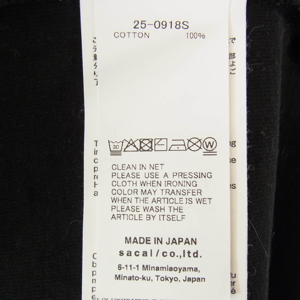 Sacai サカイ 25SS 25-0918S James Dean T-Shirt ジェームズディーン プリント 半袖 Tシャツ カットソー ブラック系 4【中古】