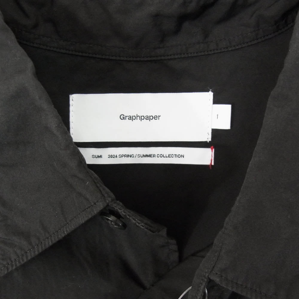 GRAPHPAPER グラフペーパー 24SS GM241-50001C Broad L/S Oversized Regular Collar Shirt ブロード オーバーサイズド グラデーション レギュラーカラー 長袖 シャツ ブラック系 1【中古】