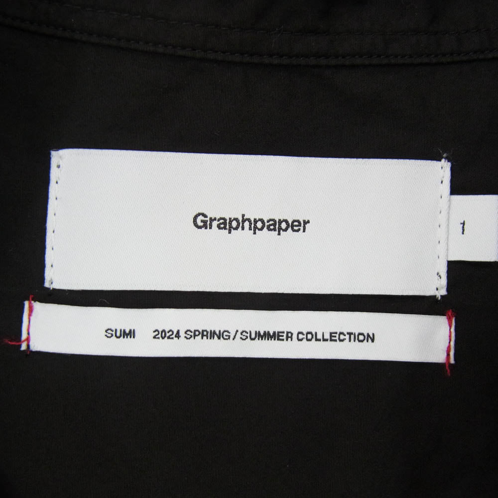 GRAPHPAPER グラフペーパー 24SS GM241-50001C Broad L/S Oversized Regular Collar Shirt ブロード オーバーサイズド グラデーション レギュラーカラー 長袖 シャツ ブラック系 1【中古】