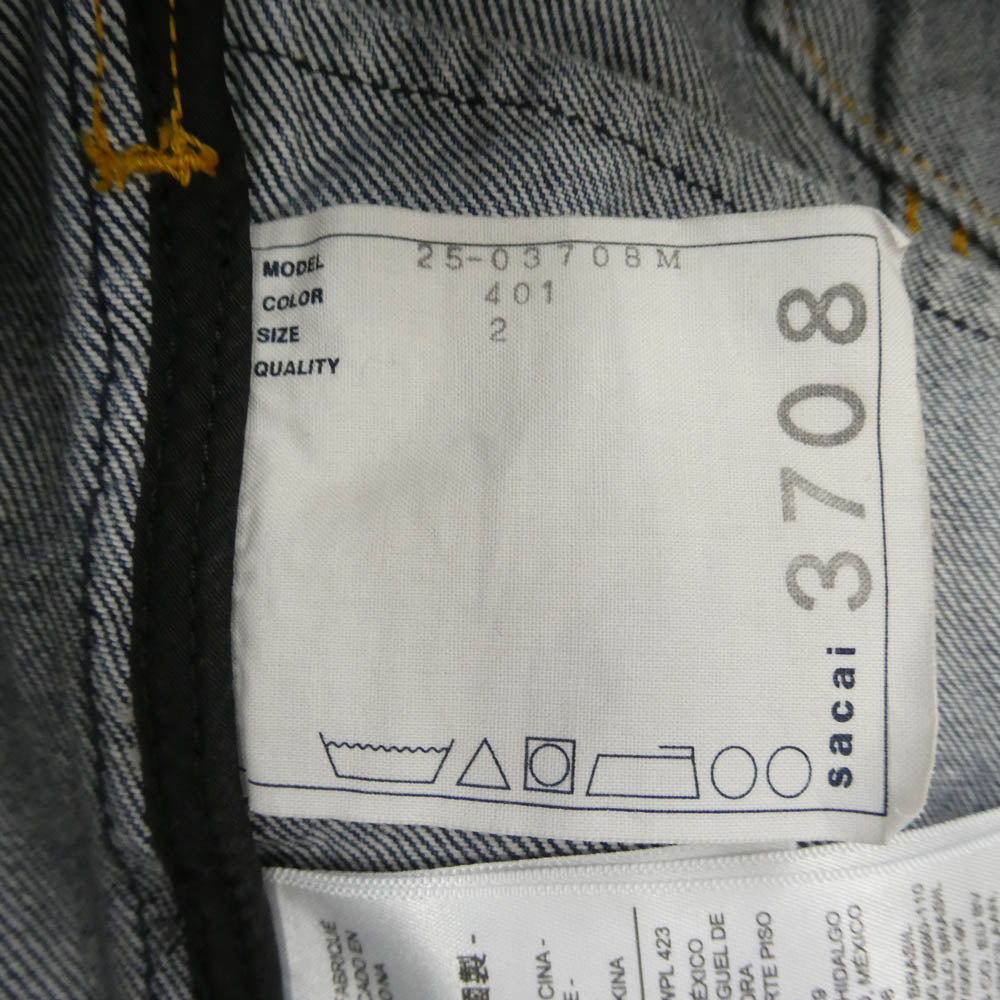 Sacai サカイ 25SS 25-03708M Denim Jacket デニム ジャケット インディゴブルー系 M【中古】