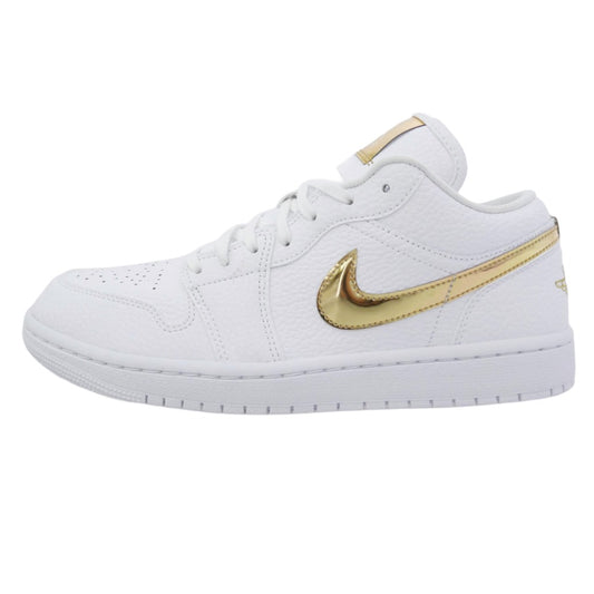 NIKE AIR JORDAN ナイキ ジョーダン CZ4776-100 Women's Air Jordan 1 Low SE AJ1 ウィメンズ エアジョーダン1 ロー ローカット スニーカー ホワイト系 ゴールド系 26cm【極上美品】【中古】
