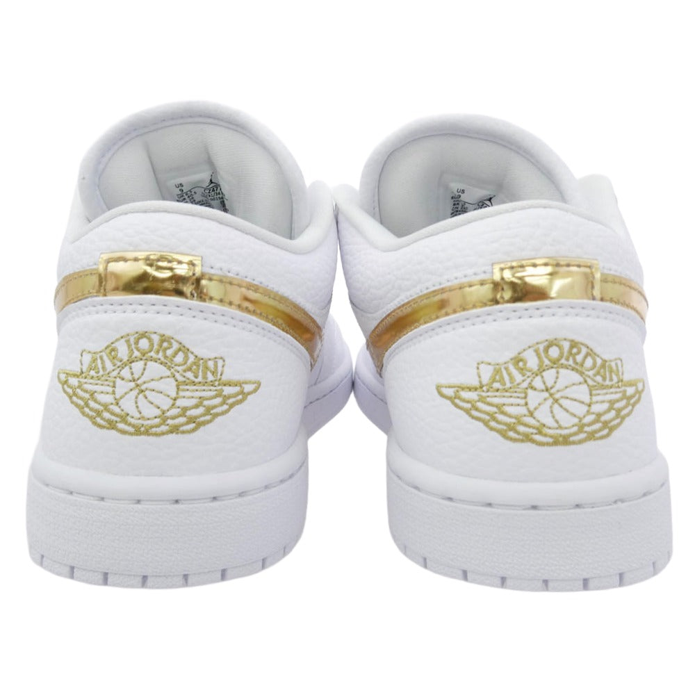 NIKE AIR JORDAN ナイキ ジョーダン CZ4776-100 Women's Air Jordan 1 Low SE AJ1 ウィメンズ エアジョーダン1 ロー ローカット スニーカー ホワイト系 ゴールド系 26cm【極上美品】【中古】